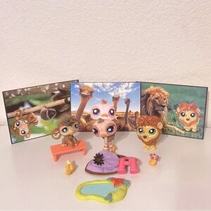 2009-2010 Littlest Pet Shop, Postcard Pets 3-Pack with 6 Accessories